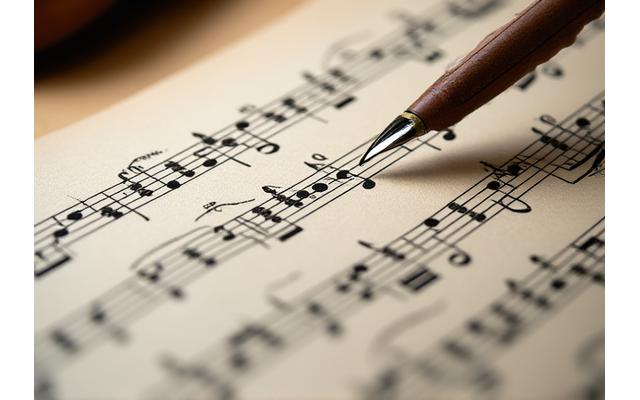 Partition de musique complexe avec des notes détaillées